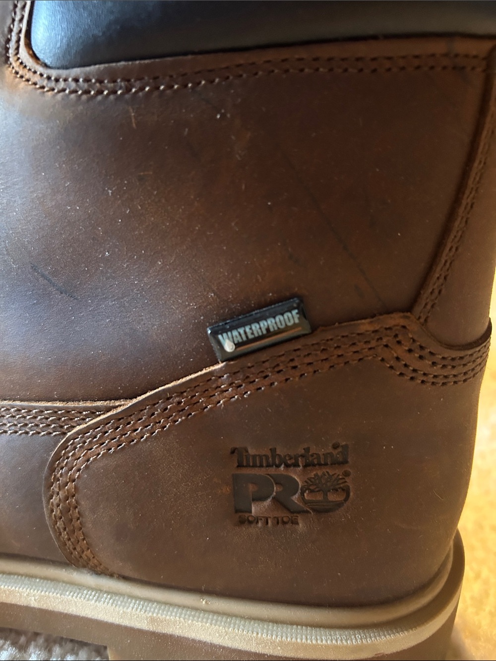 Timberland NWOT Brown Leather Lace-Up Work Boots - Picture 3 of 11